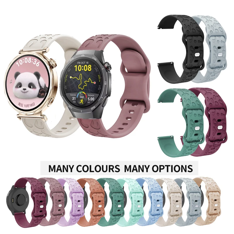 

Engraved Strap Leopard Silicone Band For Huawei Watch GT 5 / 4 / 3 / GT3 SE / GT-2-2E-Pro-4-5 41mm 42mm 46mm / Buds Bracelet