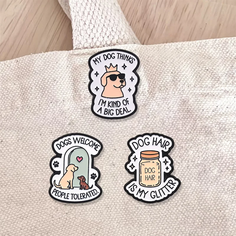 Mein Hund hält mich für einen großen Mann – Emaille-Abzeichen, lustiges Zitat für Hundebesitzer, Anstecker, Humor für Tierliebhaber, Metallbrosche, Accessoire, Geschenk. – Detail 3