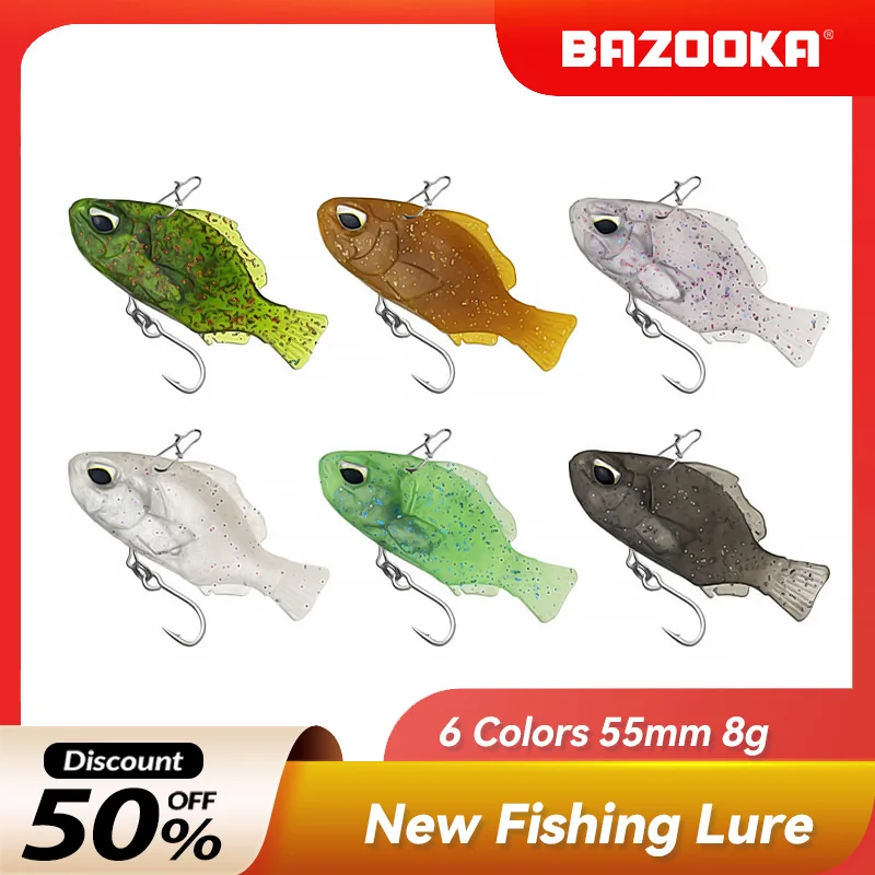 

Bazooka Fishing Lure Soft 55mm/8g Simulated Bait Fake Bait Lead Soft Fish Built in Reflective Lead Block Pike with Fishhook B