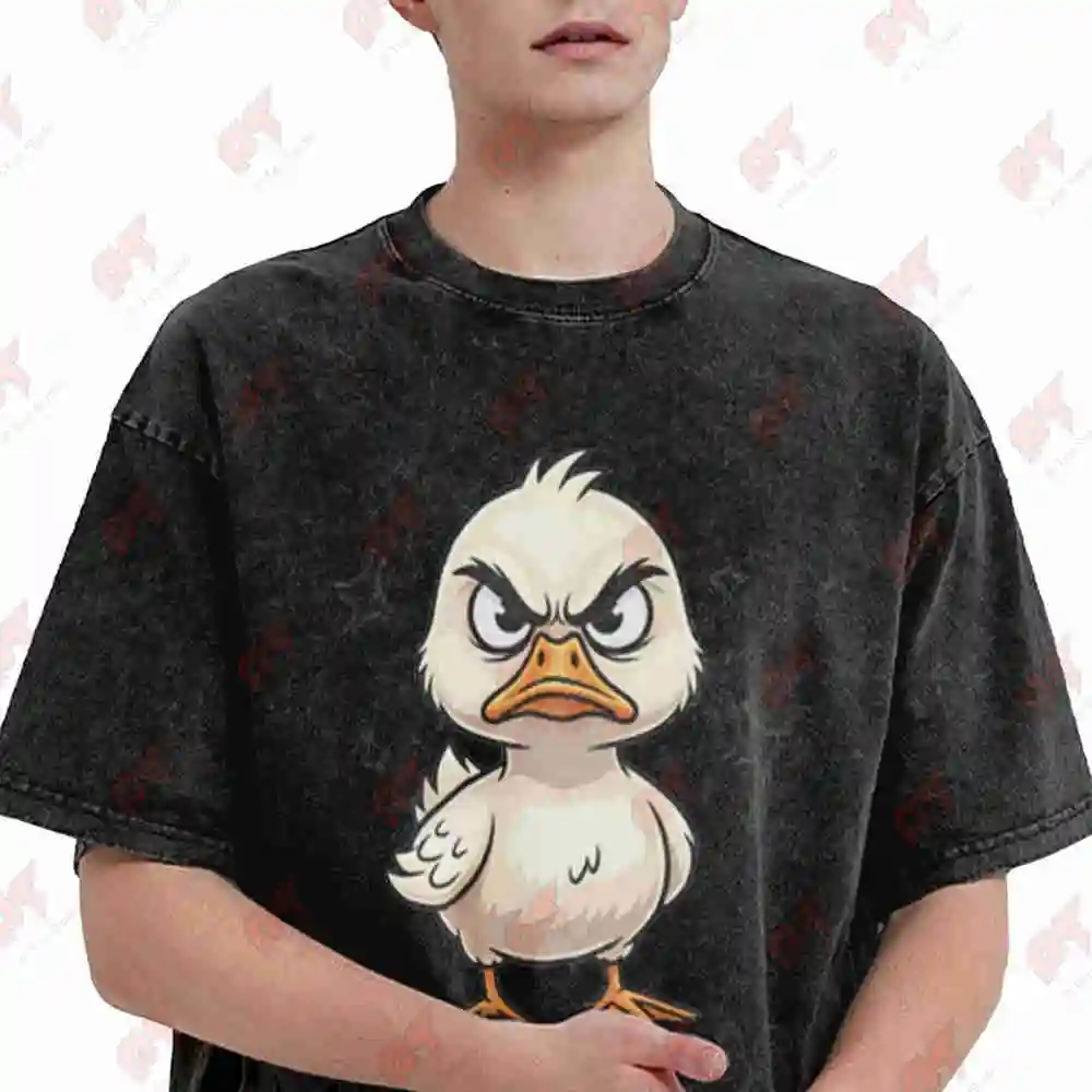 Angry Duck Vintage Washed Tee Pure Cotton T-Shirt