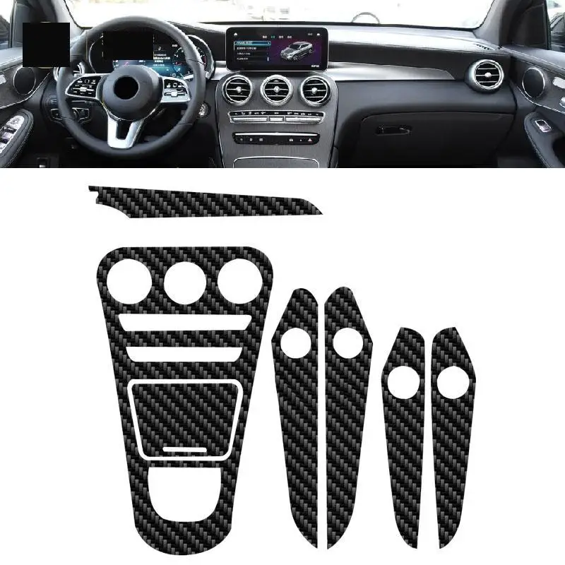 Car interior carbon fibre Film 5D PET Center console Anti scratch resist film Accessories for Mercedes Benz GLC X253 2020-2022