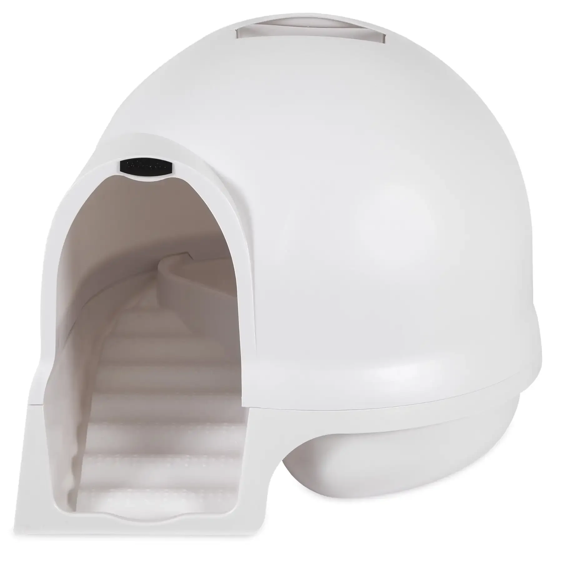 Dome Clean Step Enclosed Cat Litter Box, 95% Recycled Materials, Pearl