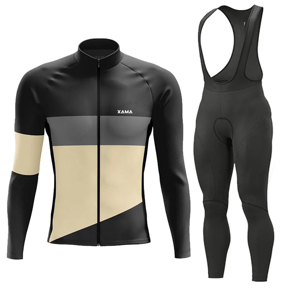 بلوزات XAMA للخريف لركوب الدراجات، سراويل جيب، ملابس Ropa Ciclismo لركوب الدراجات MTB، بدلات ركوب الدراجات على الطرق، ركوب الدراجات بأكمام طويلة للرجال