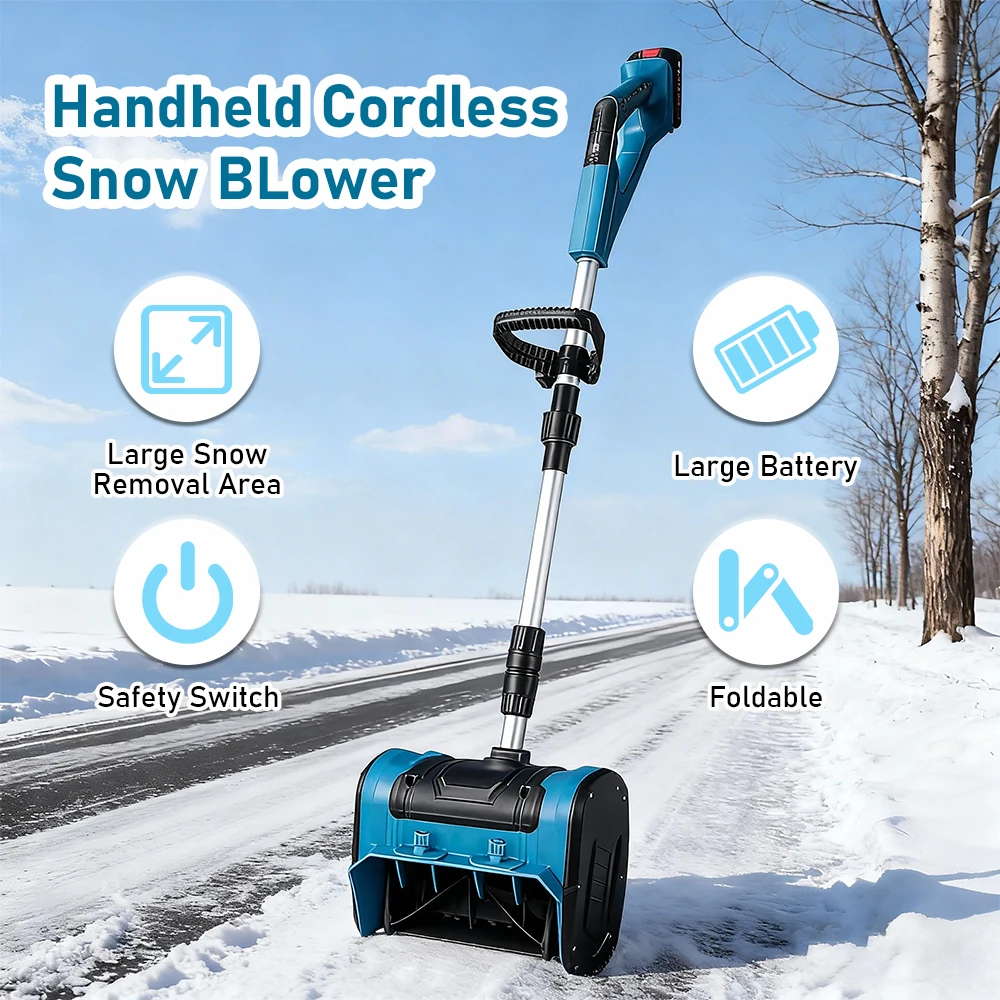 Electric Snow Blower Cordless Battery Powered Snow Shovel Snow Remover Snow Clearing Tool Winter Snow Removal Tool for Driveway