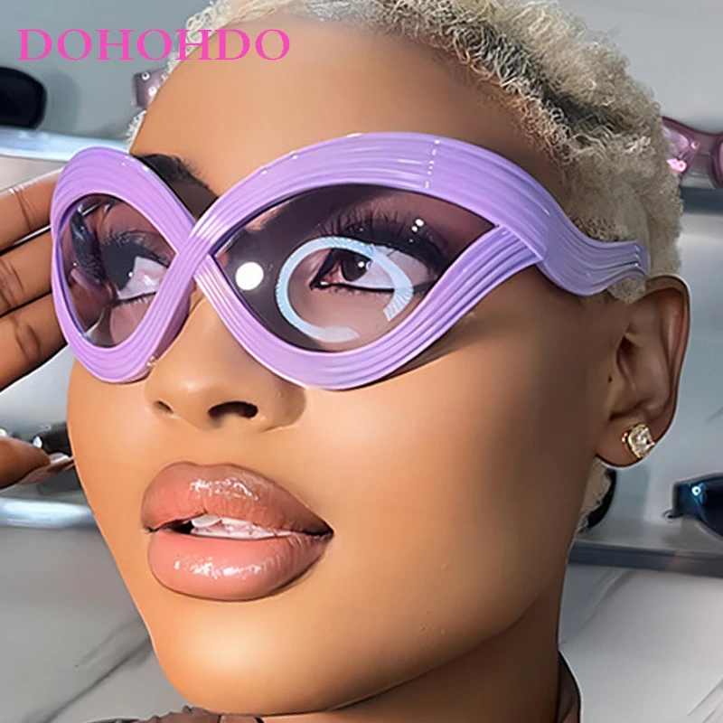 

New Fashion Line Cat Eye Women Men Sunglasses Trendy Brand Designer Eyeglasses Street Photography Outdoor Sports Goggles UV400