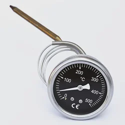 Pizza Oven 304 Stainless Steel Thermometer Pointer Temperature Display Metal Plate Thermometer High Temperature Resistance