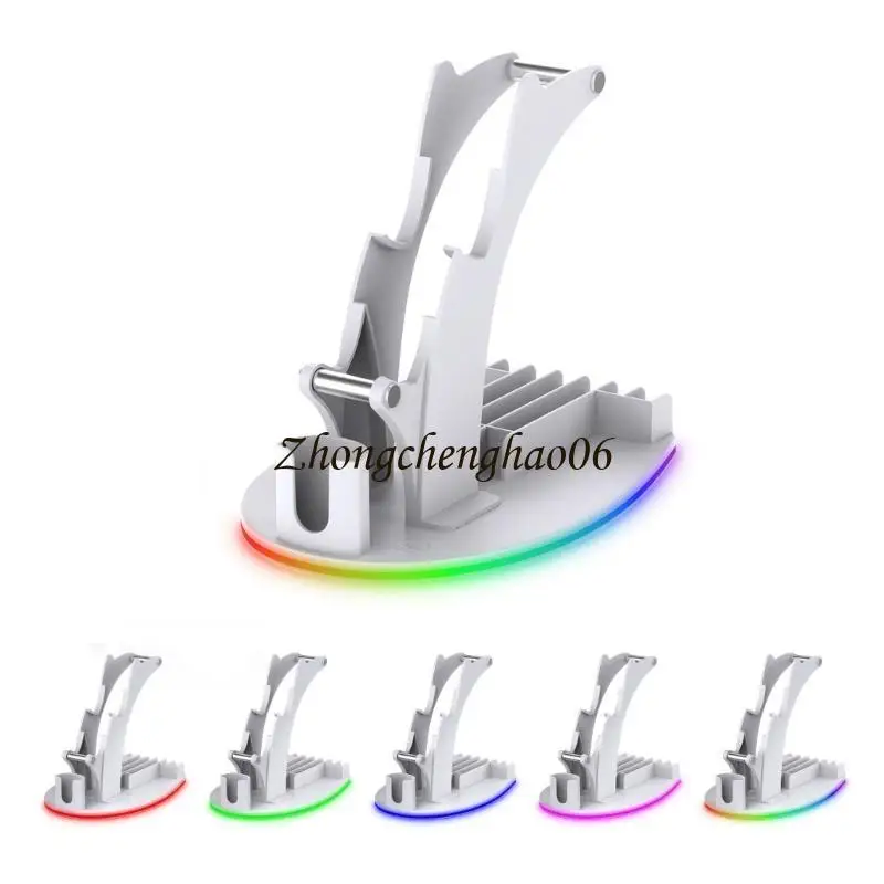 Gaming Console Accessory Holder Illuminated Shelf With Colorful Lights For Video Game Controllerss Headphones Game Cards 601F