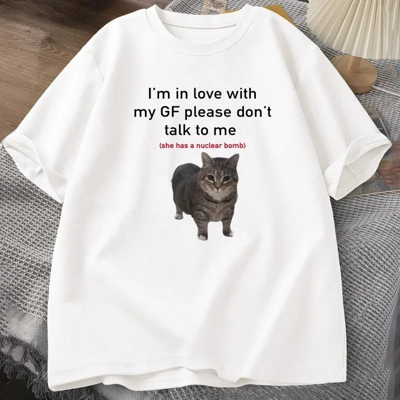 2026 Neues Sommer-Herren-T-Shirt – 100 % reine Baumwolle, bedruckt mit lustigen Katzenmustern: Ein locker sitzendes, vielseitiges und trendiges Oberteil