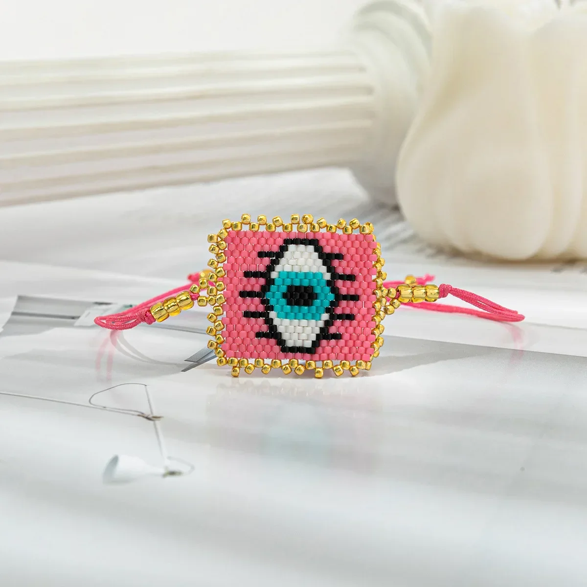 Rice bead bracelet Gradient color Design Heart Arrow Flowers Hand knitting Bohemia Adjustable Fashion Beaded bracelet set