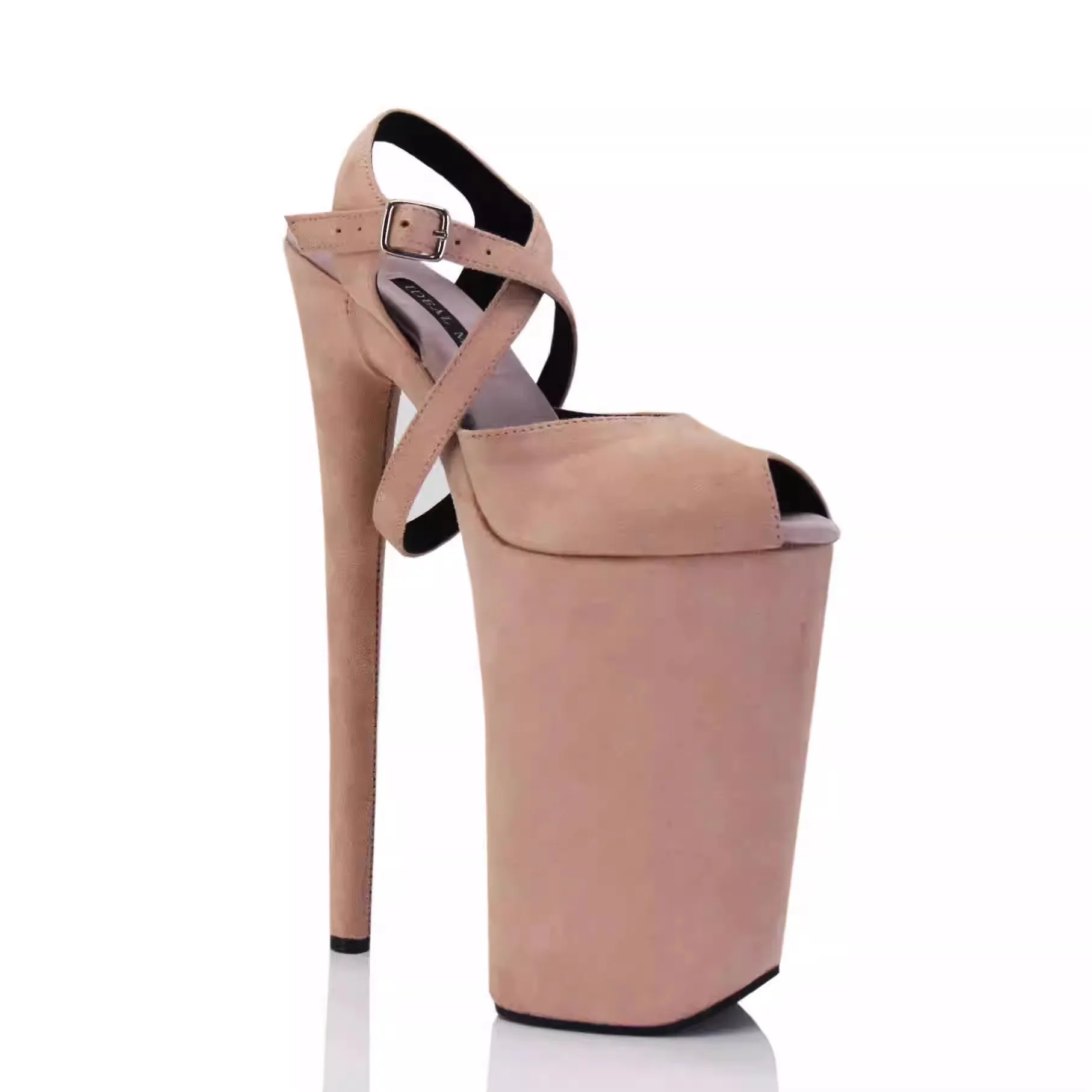 New 9Inch/23cm Pole Dance Shoes Suede Platform Party High Heels Stripper Heel Shoes Women Modern Sandals