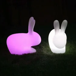 RGB 16 Colors Big Rabbit Night Light Home Decor Outdoor Lawn Lamp LED Remote Control Fixture Bedroom Bedside Chair Children Gift