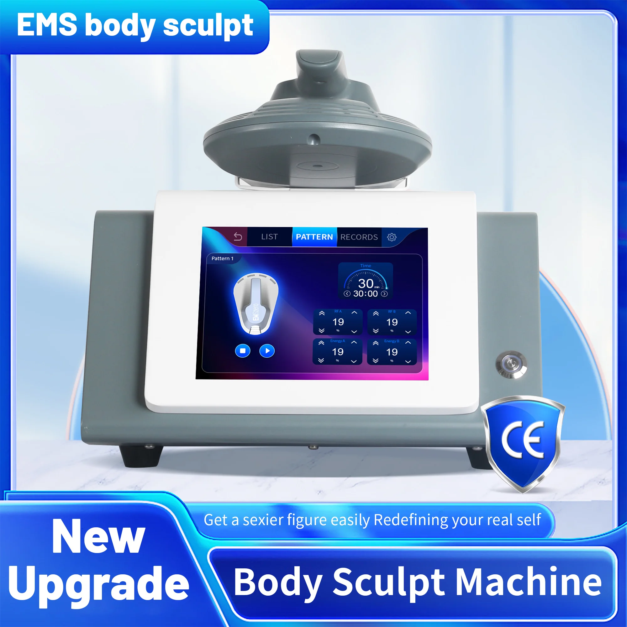 

Myoslim Mini Nova RF Machine Muscle Stimulation Body Sculpting Fat Burning EMS Body Contouring Electromagnetic Slimming