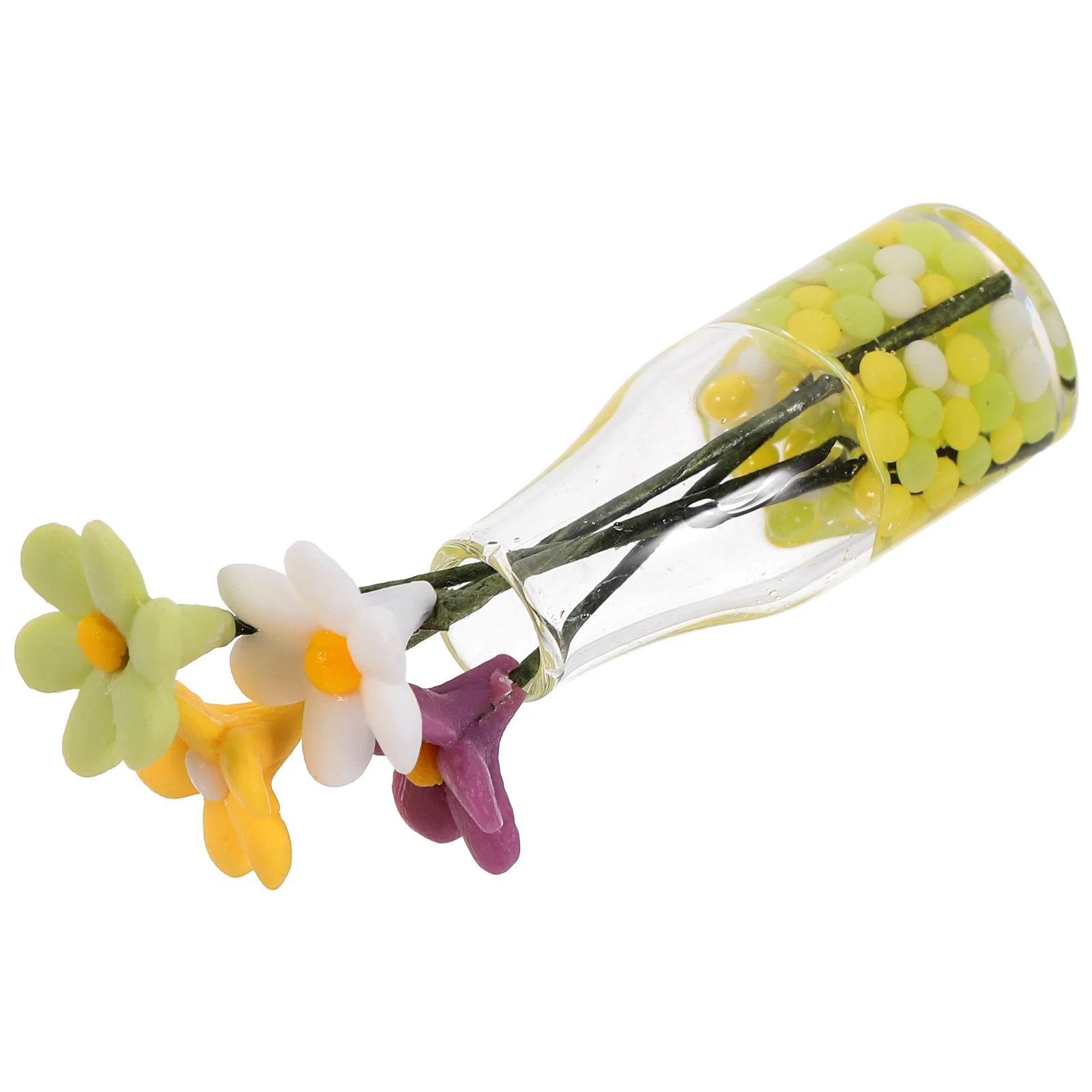 

Baby Bed Small Daisy Vase Bonsai Decoration Flower Arrangement Artificial Plants for Indoor Mini Flowerpot Model