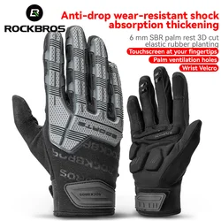 ROCKBROS Thicken Winter Bike Gloves Screen Touch SBR Shockproof Windproof Thermal Fleece Warm Motorcycle Bicycle Cycling Gloves