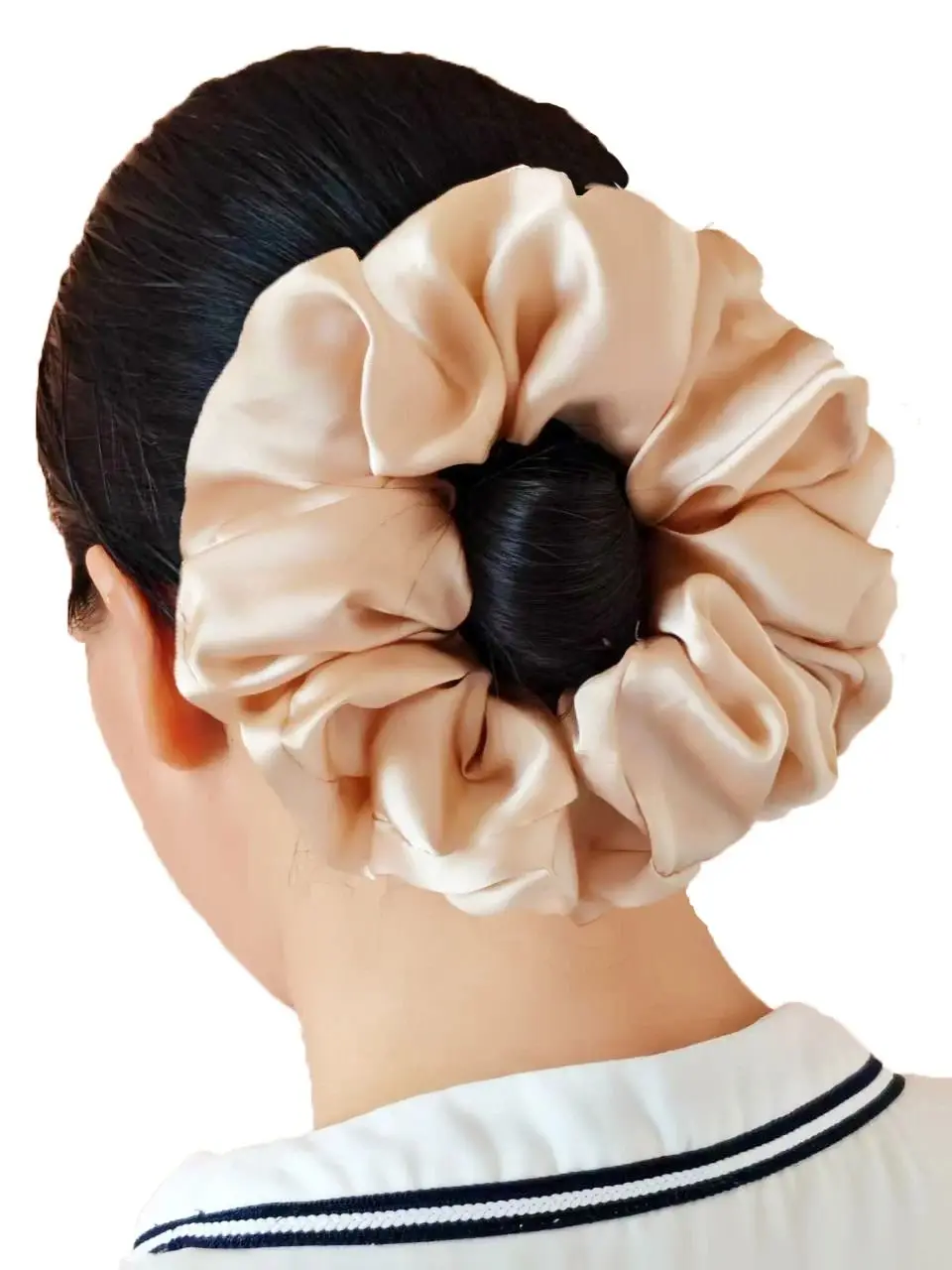 Moda ponadgabarytowe 16cm 20g Scrunchies dla kobiet satynowe elastyczne gumki do włosów kucyk Holder nakrycia głowy Chouchou Cheveux Femme Plus Big — zdjęcie 2