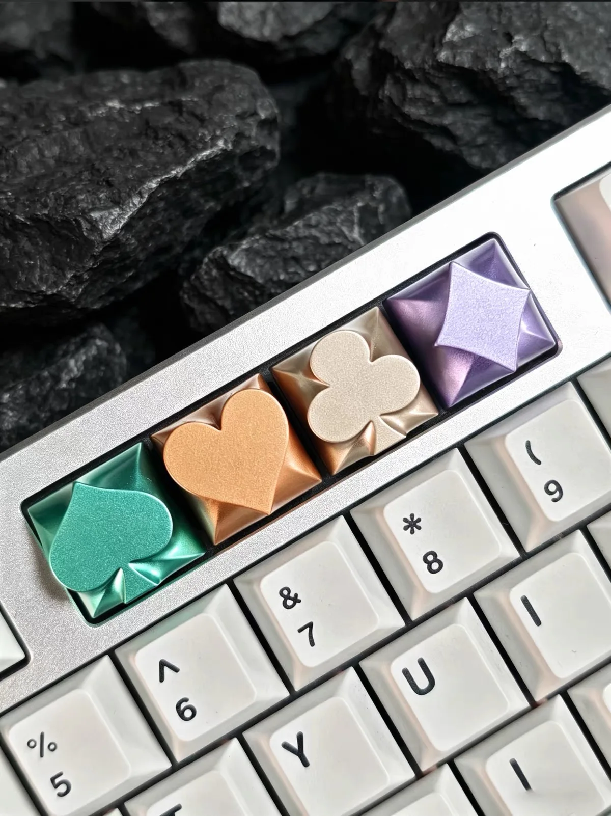 Custom Poker Card Keycaps Mechanical Keyboard with Metal 3D Arrow Keys, Magnetic Switch Alloy Keys