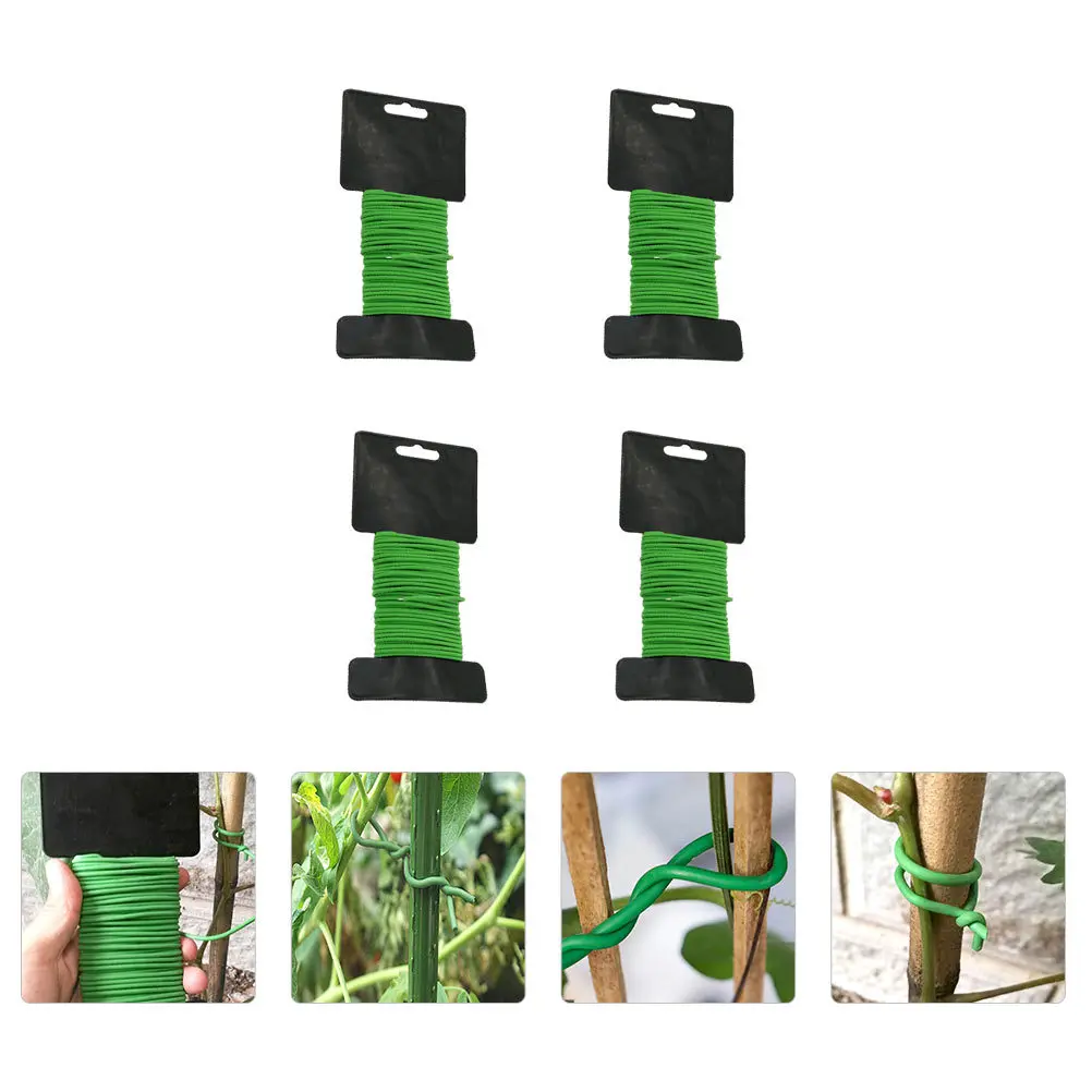 

4 Bundles Gardening Cable Ties Twist Tomato Wire Soft for Plants Galvanized Vines