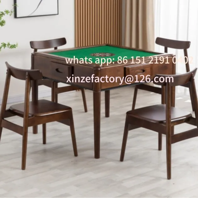 Customizable chess and card table integrated dual-purpose North American black walnut, silent automatic mahjong
