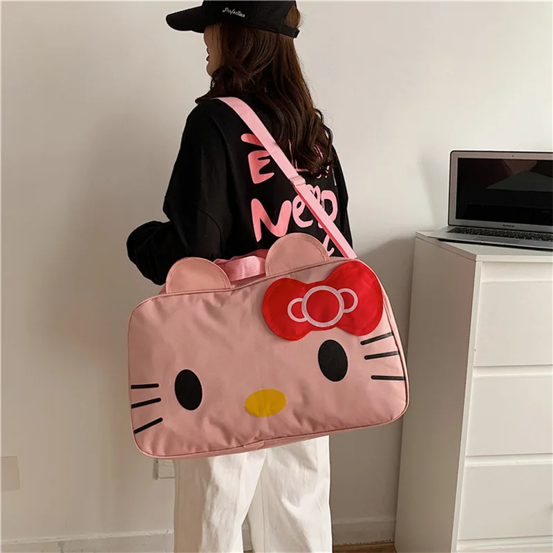 

Сумка для фитнеса и дорожная сумка через плечо Sanrio Hello Kitty, серия мультфильмов, простой модный дизайн, высокий уровень эстетики, большая вместимость, подарок