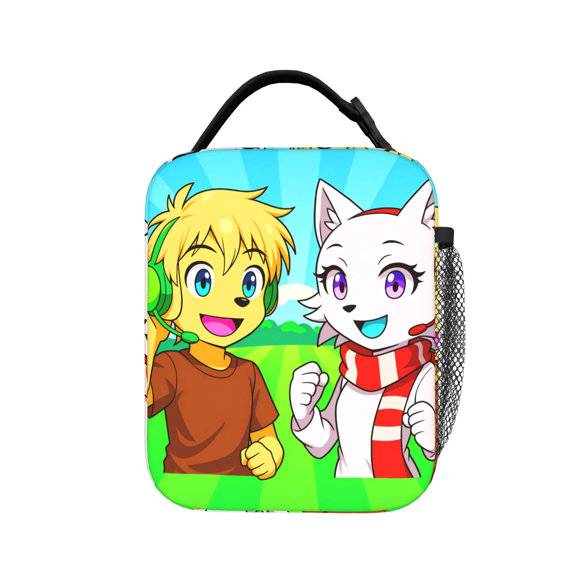 Tylers And Snowi Gaming Lunch Bag  Convenient Lunch Box Adult Picnic Print Cooler Bag Fun Oxford Tote Food Bags