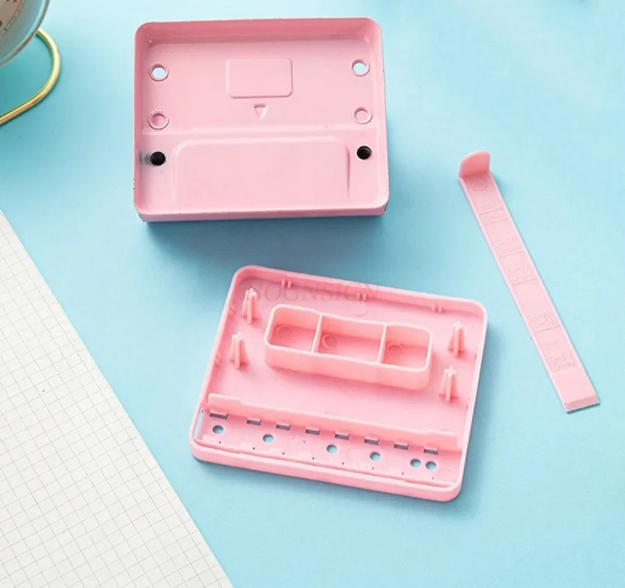 Macaron color circular double hole large thick loose leaf punch manual circular hole press