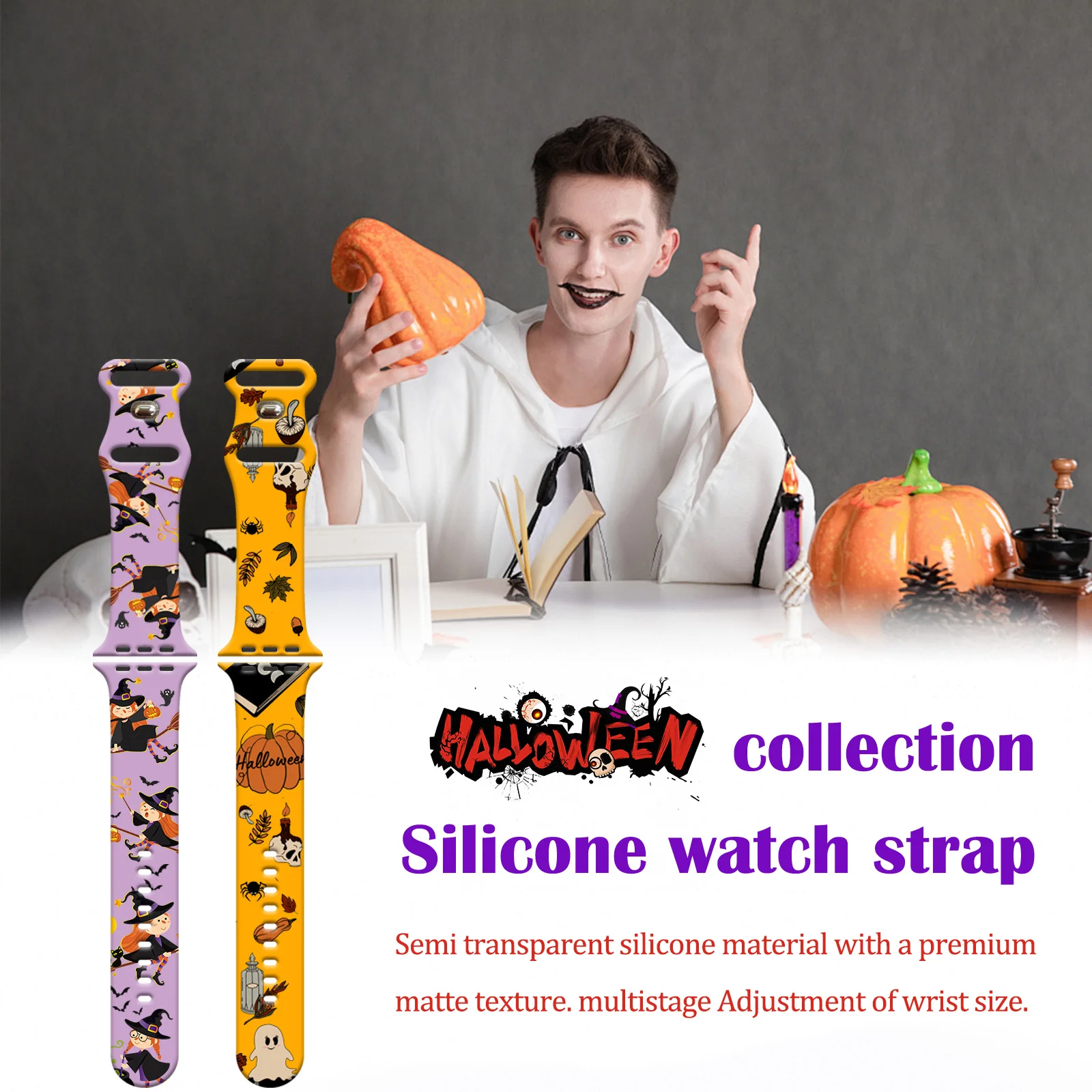 غريب هالوين ل أبل لساعة أبل 11 10 9 8 7 سيليكون الفرقة استبدال سوار ل iWatch 46 مللي متر 42 مللي متر 41 مللي متر 40 مللي متر حزام الساعات #3