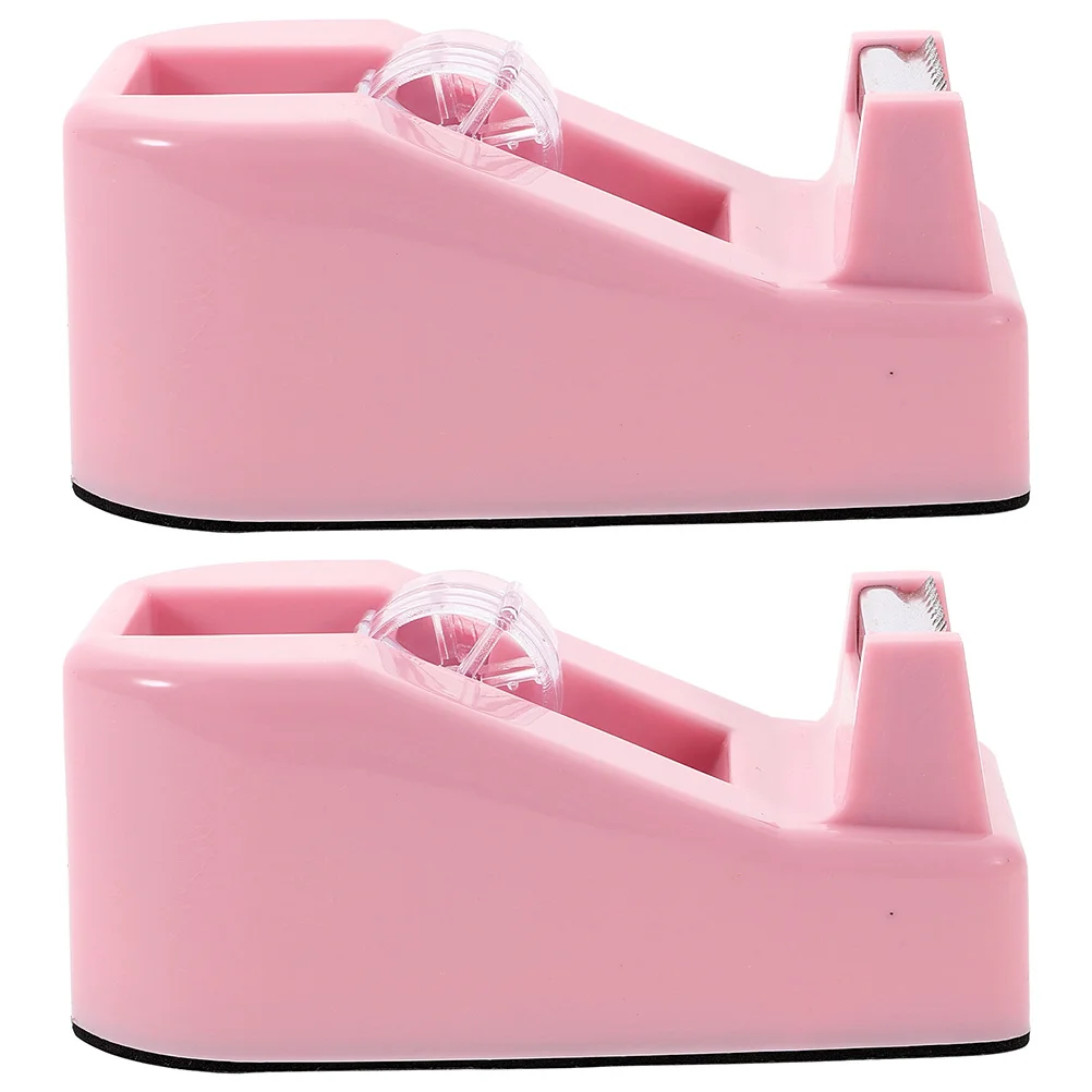 

2Pcs Cute Tape Dispenser Small Desktop Holder Sharp Cutter Edge Smooth Safe for Skin Office School Art Craft Use
