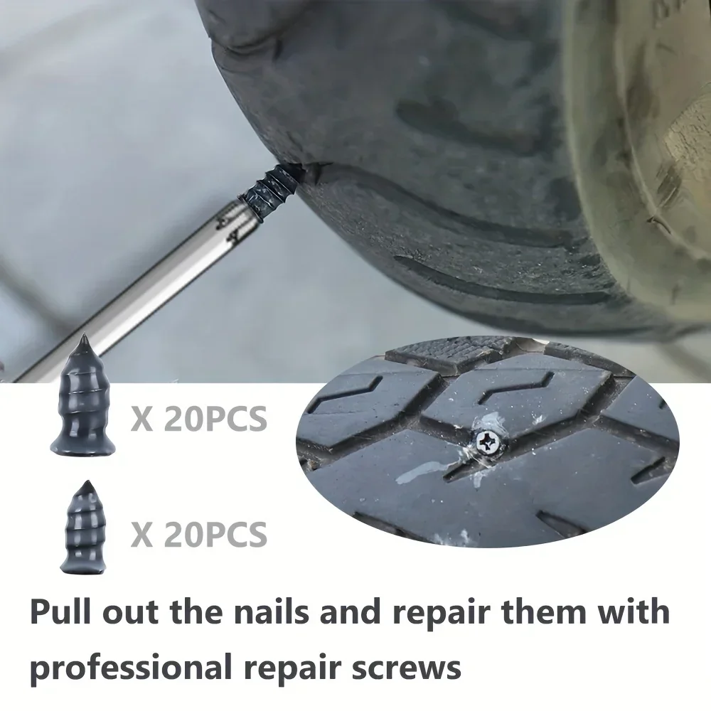 10-30pcs Vacuum Tyre Repair Nail Tire Puncture Screws Motorcycle Fitting Tubeless Wheel Repairs Punctures Kit Patches for Car
