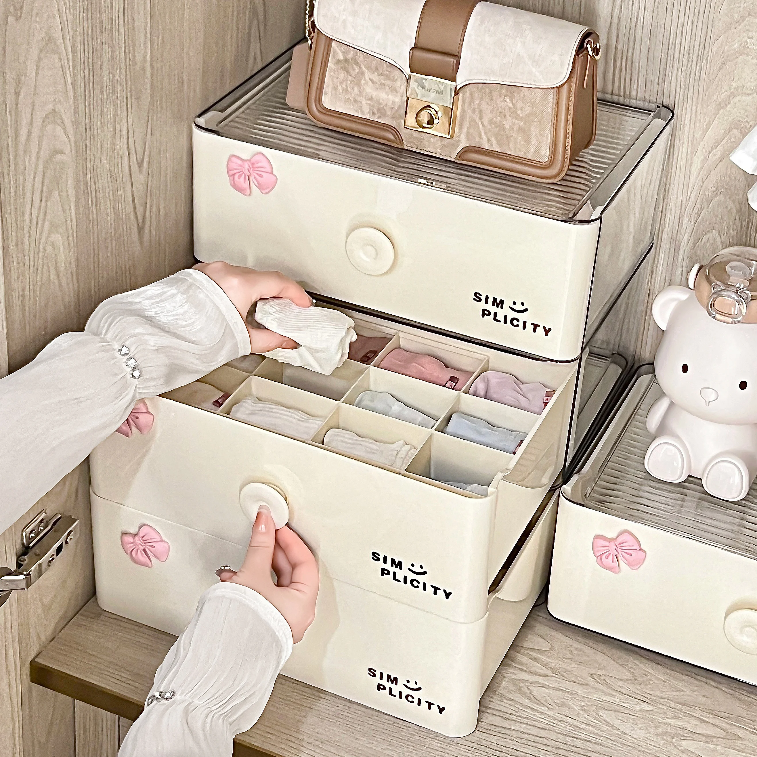 

Tee-In-One Ders Sle Underwear Sos Lingerie Storage Box Home Use Organizer Tool Personalized Clothing Storage Solution