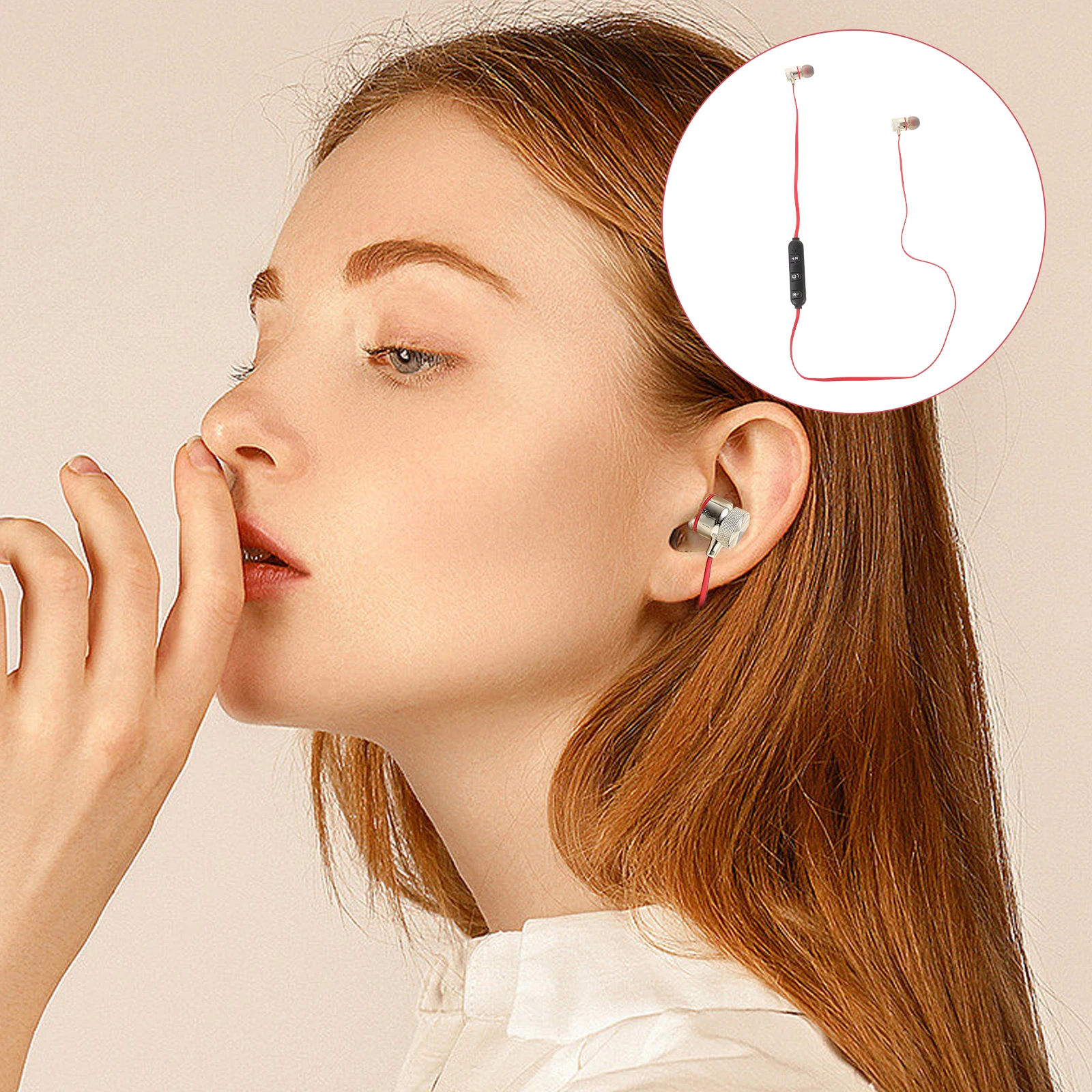 

Sports Waterproof Sweatproof Earphones Universal Wireless Earbuds Noise Reduction Headphones in-Ear Stereo Headsets Cvc60 Clear