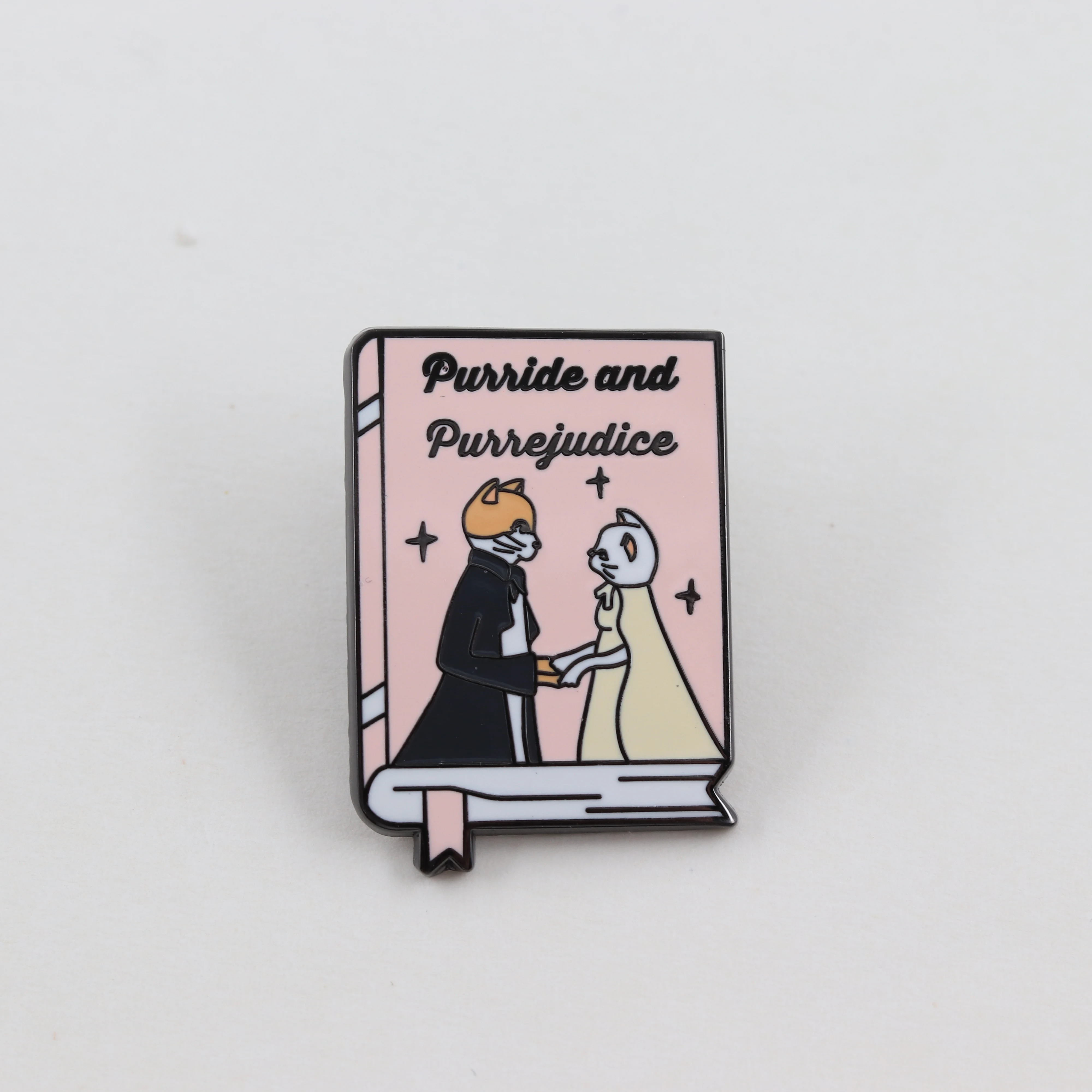 Niedliche rosa Buch-Emaille-Pin, lustige Katze, romantische Geschichtenbuch-Brosche, Jane Austen Buchliebhaber-Abzeichen, Literatur-Schmuckgeschenk für Katzenmütter – Detail 12