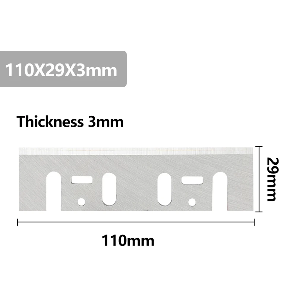 Power Tools Electric Planer Blade Home Useful 110mm 110x29x3mm 2pcs Planer Blade Planer Tools Professional Silver