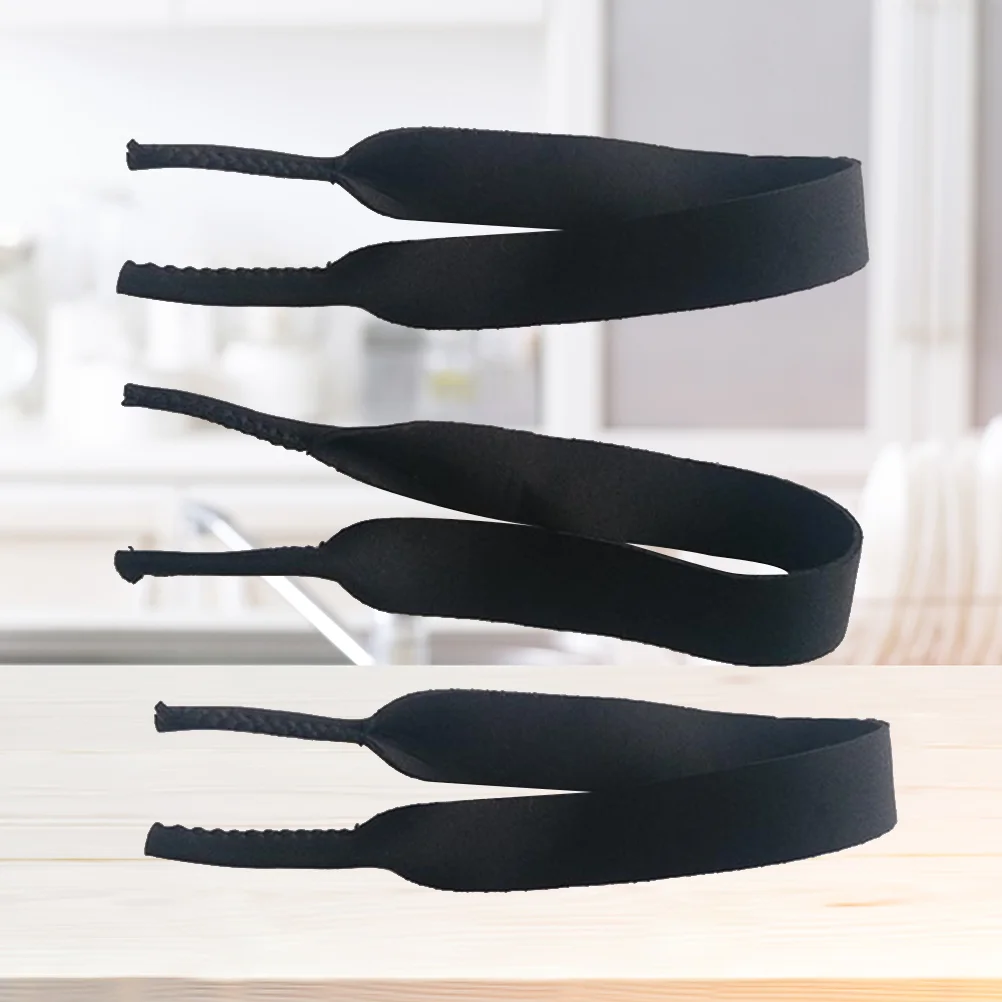 3 Pcs Sports Glasses Retainer Stretchy Eyeglasses Band Goggle Holder Lanyard for Biking Hiking Water Sports Black