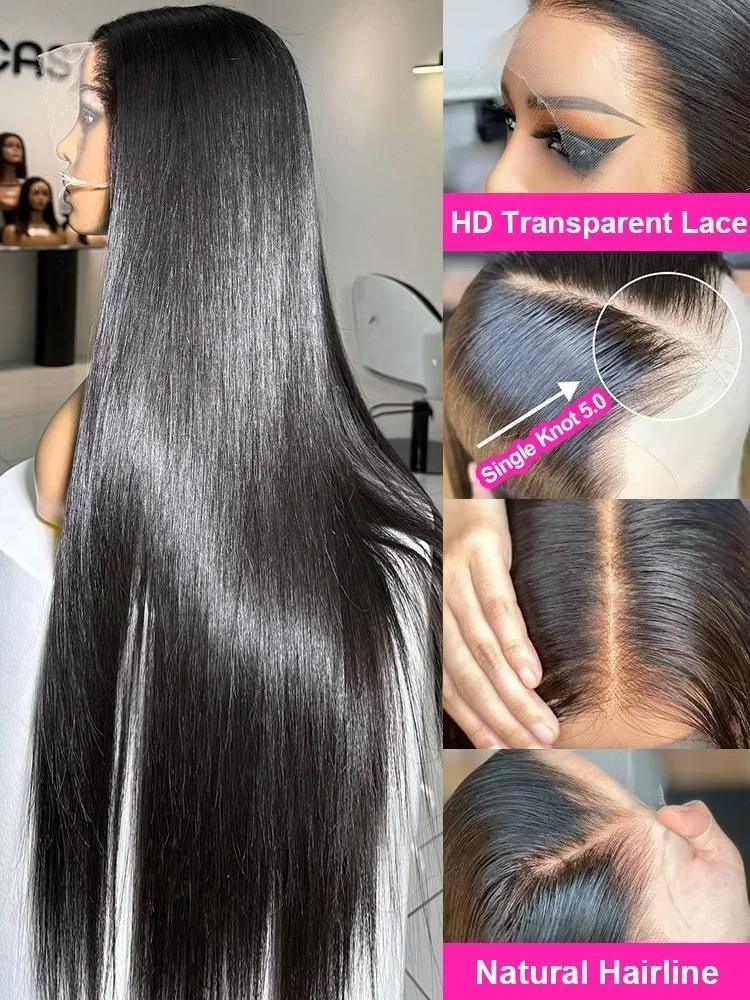 Cutebla 250% مستقيم الدانتيل الجبهة الباروكات شعر الإنسان 30 40 بوصة العظام شعر طبيعي مفرود شعر مستعار 13x4 13x6 HD الدانتيل الباروكة الأمامية