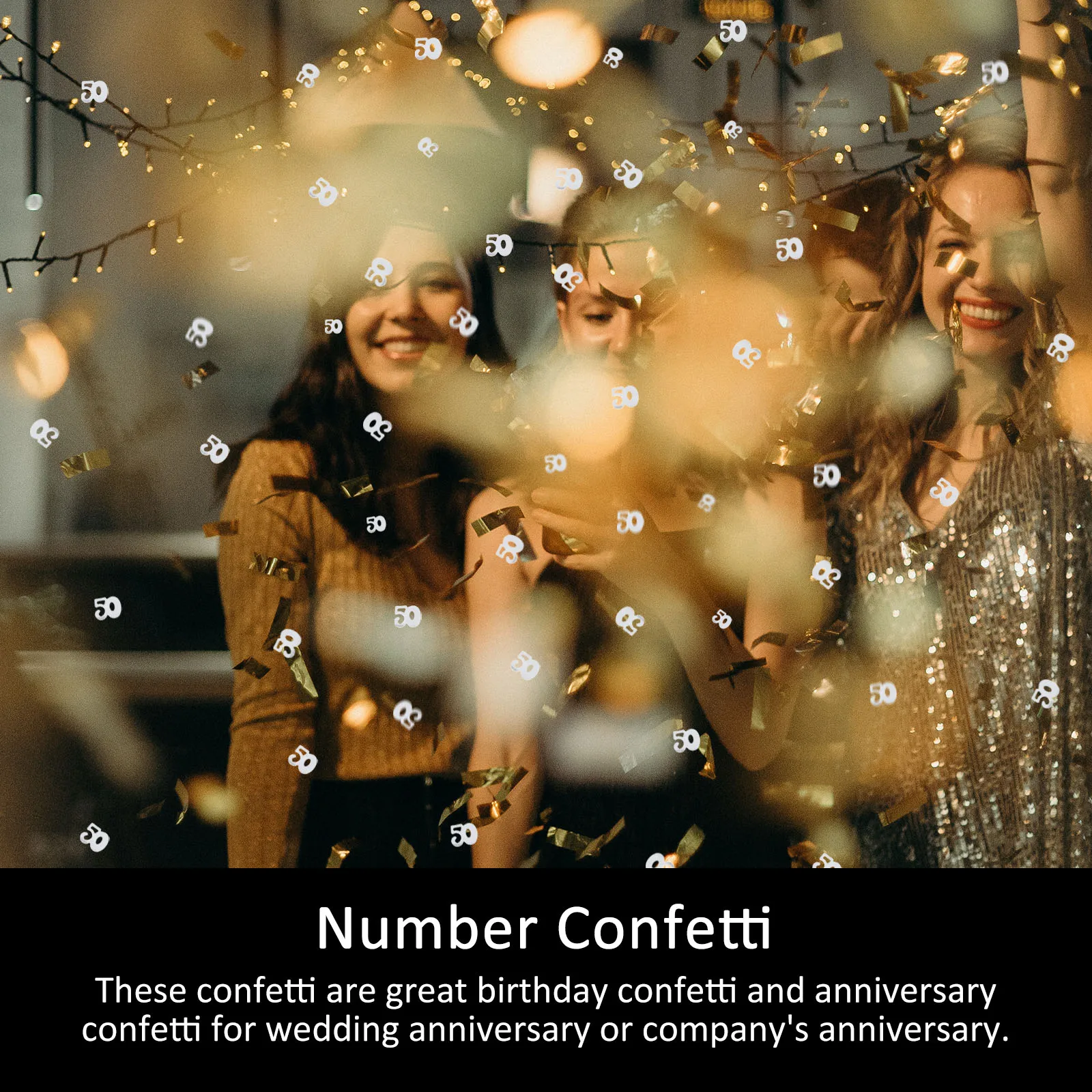 

1200pcs Number 50 Sequins Confetti Premium Party Decoration Birthday Anniversary Wedding Celebration Table Sprinkle Silver