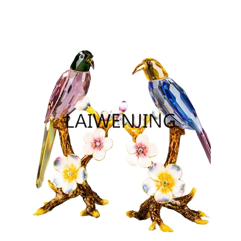 

New Enamel Crystal Bird Exquisite Ornaments Living Room Entrance Home Decorations Creative Gifts