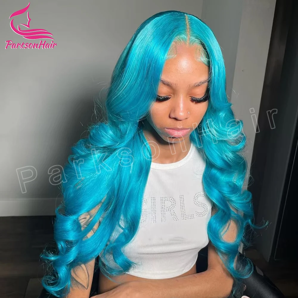 Blue 13x6 HD Transparent Lace Front Wig Body Wave Wigs For Women 613 Colored 13x4 Lace Front Blonde Human Hair Pre Plucked Wigs