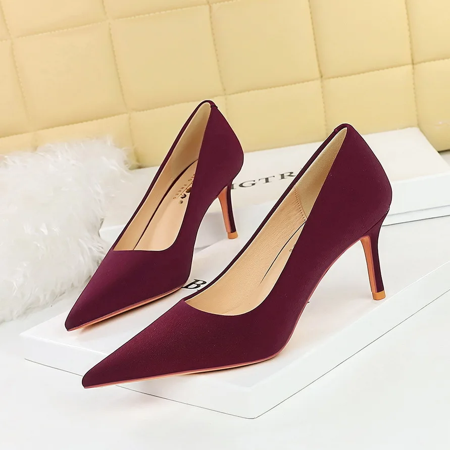 

Fashion Style Minimalist Women's Thin Women High Heels Shallow Mouthed Pointed Toes New Spring And Autumn Single Ladies Shoes