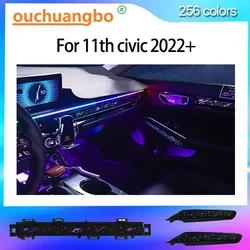 Ouchuangbo LED Ambient Light For Civic 11th 2022 2023 2024 Environmental Lighting Atmosphere Lamp Backlight kit Dynamic Trim