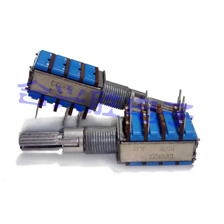 1 Piece Old-Fashioned Car Power Amplifier Audio Precision Potentiometer Dual Shaft Double Adjustment 3 Link C100Kx2 B50K