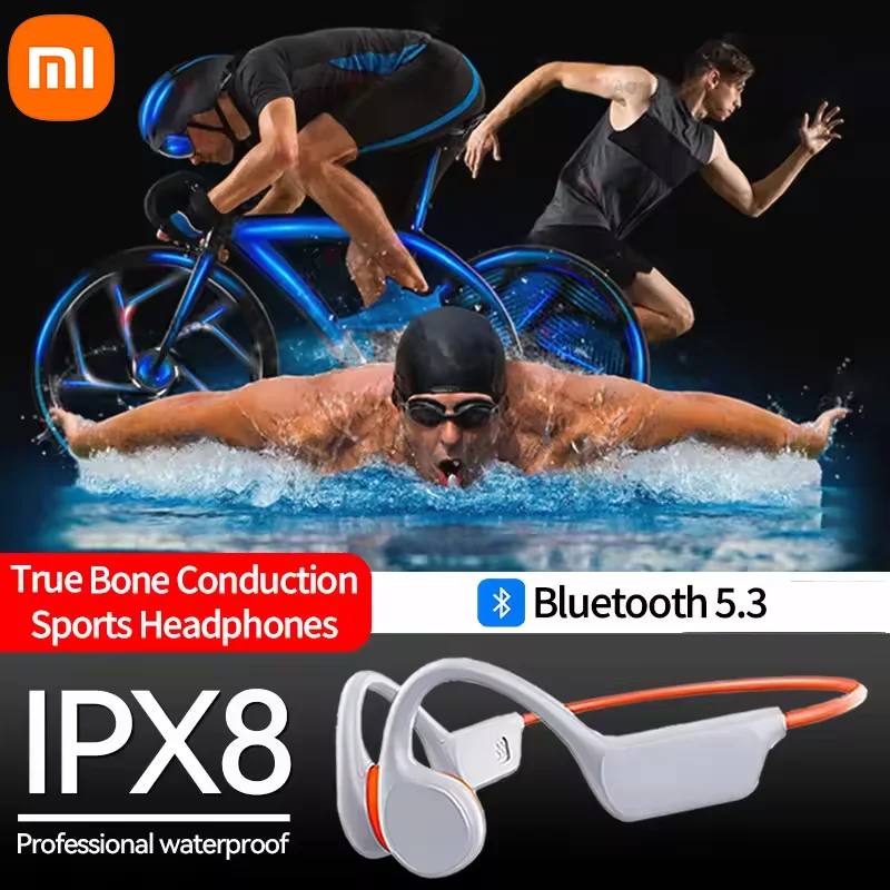 Xiaomi IPX8 auriculares de conducción ósea impermeables Bluetooth 5,3 inalámbrico gancho para la oreja tarjeta extraíble auriculares deportivos para nadar