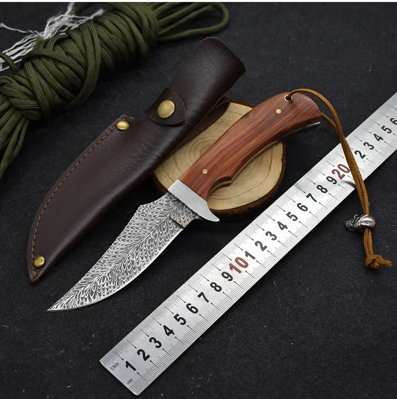 Kesiwo HL04 EDC D2 Blade Hunting Fixed Knife Quality Wood Handle Utility Outdoor Camping Survival Kitchen Cut Knife