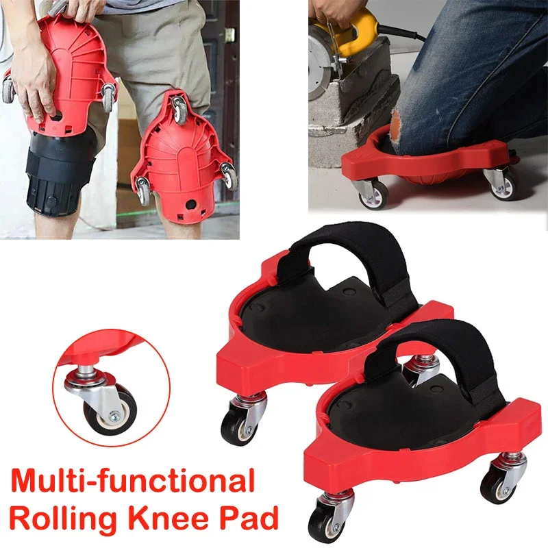 Plastic Rolling Kneeling Pad Knee Protection Multifunctional Kneeling Pulley Knee Pads with Adjustable Straps Floor Tiles Seams