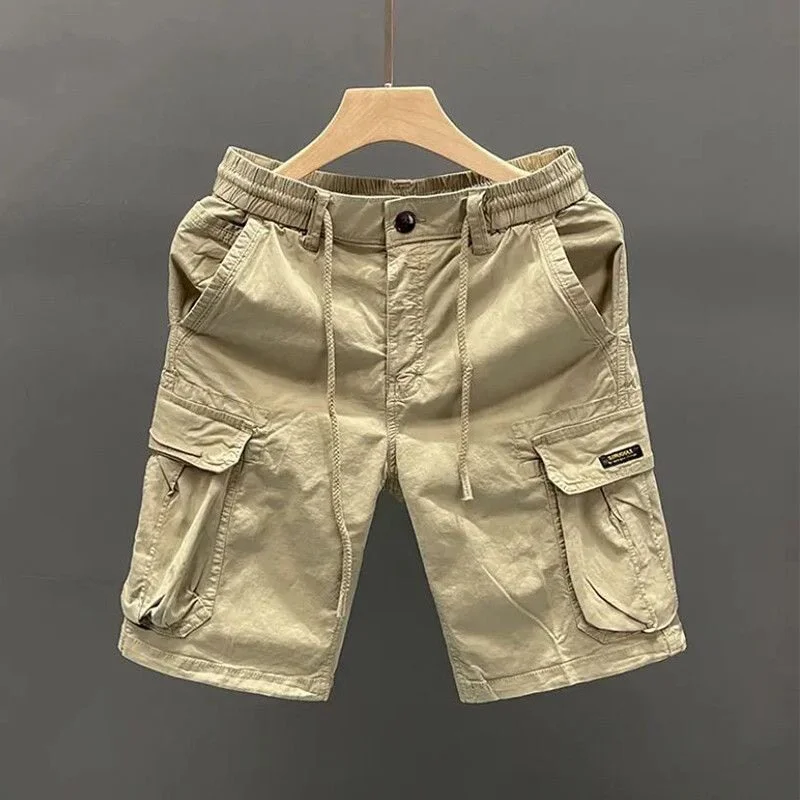 

Lightweight Summer Men's Shorts Half-Length Sporty Loose Fit Casual Multi-Pocket Workwear Cotton Straight Leg Pants