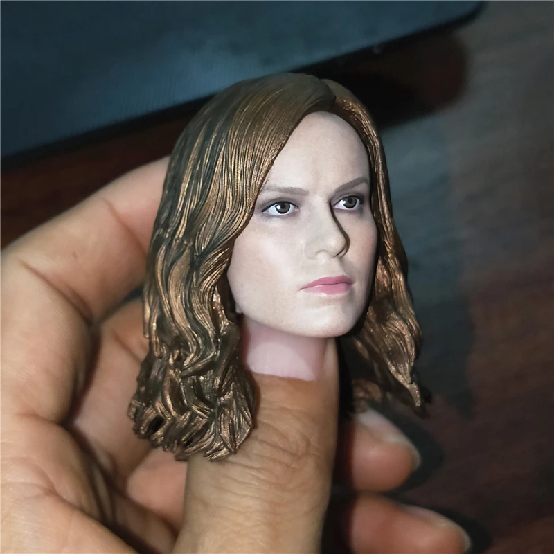 1/6 Carol Danvers Brie Larson Head Sculpt PVC Head Carving Model for 12