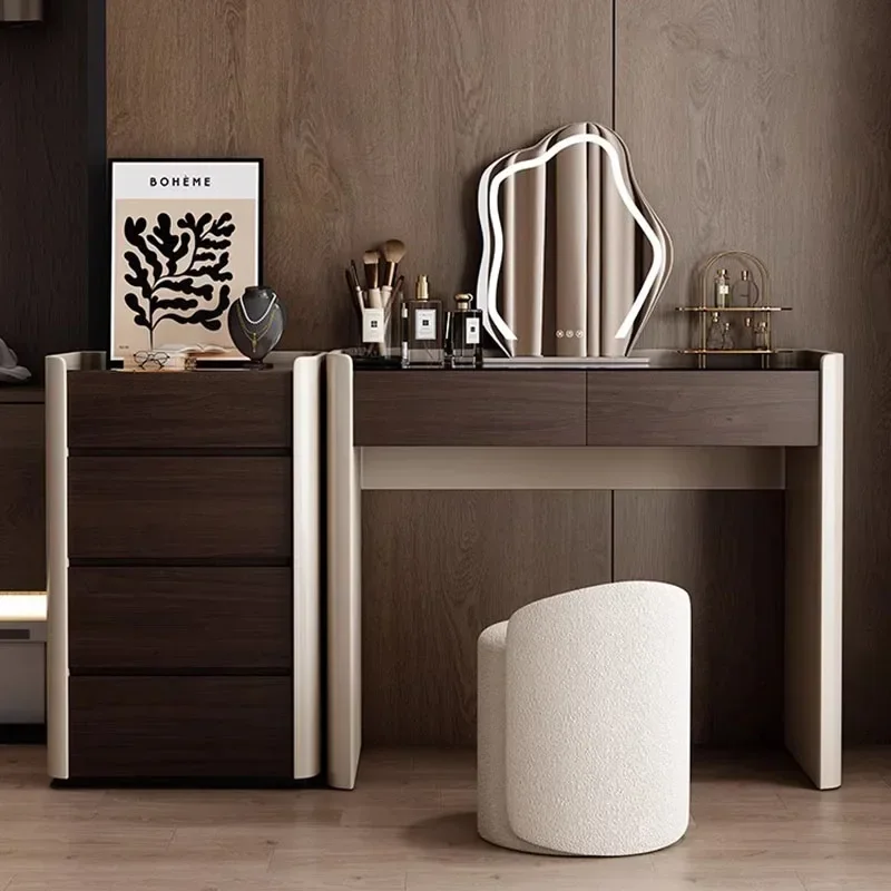 Luxury Storage Vanity Table Nordic Wooden Organizer Drawers Dresser Salon Luxury Beauty Unique Mesa De Maquillaje Home Furniture
