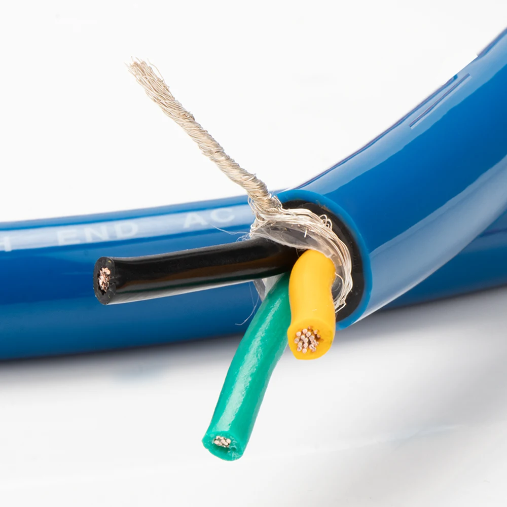 1Pcs D515 Hifi Performance DIY Power cable EMC shielded OFC silver plated power bulk cable