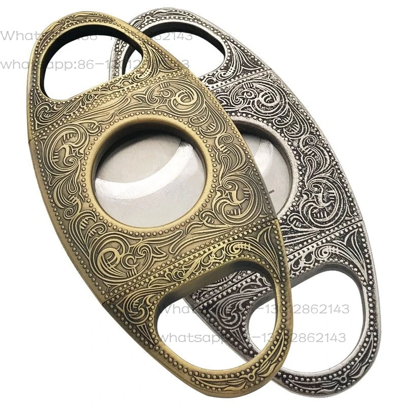 Hot selling metal cigar cutter, bottle opener, stainless steel double-edged large ring, caliber 58, black CT-001