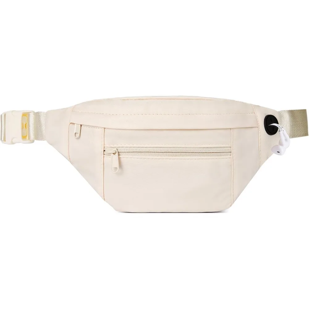 

Модная поясная сумка для женщин и мужчин с 4 карманами на молнии для пеших прогулок, бега, путешествий, бежевого цвета