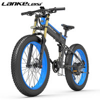 EU Stock LANKELEISI XT750Plus 48V 1000W 17.5AH Electric Folded Bike Adult 26 Inch Snow Electronic Bicycle 4.0 Fat Tire  EBikes